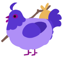 (unnamed), a lilac and indigo chicken with a head pattern