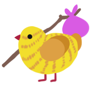 (unnamed), a yellow and orange chicken with a bar pattern