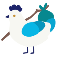 Lan Wang鸡, a white and cerulean chicken