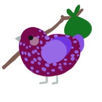 (unnamed), a wine and blurple chicken with a speckle pattern