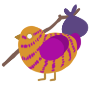 (unnamed), a orange and plum chicken with a bar pattern