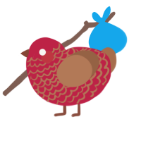 Ronald of Nice, a crimson and brown chicken with a lace pattern