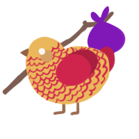 Mustard and Ketchup, a honey and crimson chicken with a lace pattern