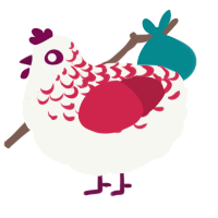 (unnamed), a white and crimson chicken with a half-lace pattern