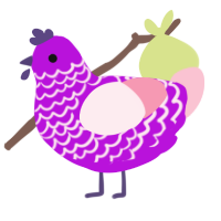 Petal, a amethyst and rose chicken with a lace pattern