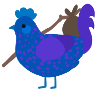 (unnamed), a ultramarine and indigo chicken with a speckle pattern