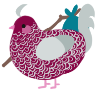 PepperMint, a maroon and silver chicken with a double-lace pattern
