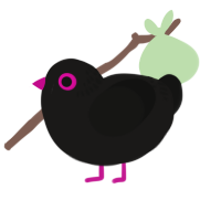The End, a sable and black chicken with a neck-band pattern