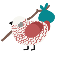 peppermint licorice, a white and red chicken with a lace pattern