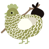 green been, a chartreuse and silver chicken with a lace pattern