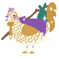 softboiled, a white and gold chicken with a lace pattern
