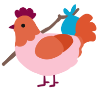 Poptart, a rose and vermilion chicken with a head pattern