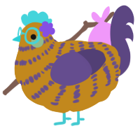 Hole, a ochre and overcast chicken with a bar pattern