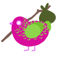 Dragonfruit, a fuchsia and grass chicken with a half-lace pattern