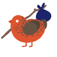 (unnamed), a vermilion and bark chicken with a half-lace pattern