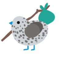 bleu, a mist and grey chicken with a speckle pattern
