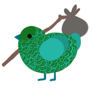 (unnamed), a leaf and turquoise chicken with a double-lace pattern