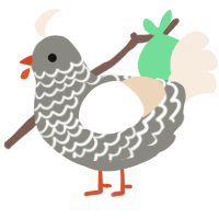 Silly goose, a ash and cream chicken with a lace pattern