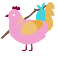 A pink and honey chicken with a neck-band pattern