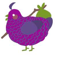 Berrybriar, a plum and overcast chicken with a lace pattern
