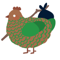 pistachio chocolate, a brown and viridian chicken with a lace pattern