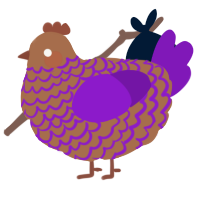 Taro Chocolate, a brown and violet chicken with a lace pattern
