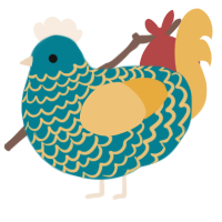 A sea and honey chicken with a lace pattern