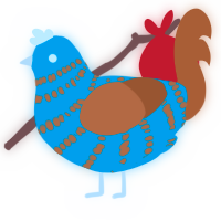 Scoria, a sea and brown chicken with a bar pattern