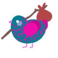 (unnamed), a sea and fuchsia chicken with a speckle pattern