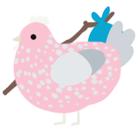 A rose and mist chicken with a speckle pattern
