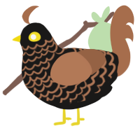 A sable and brown chicken with a lace pattern