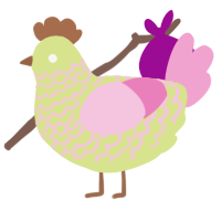 (unnamed), a lemon and pink chicken with a lace pattern