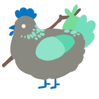 (unnamed), a ash and mint chicken with a neck-speckle pattern