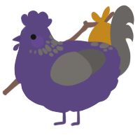 A overcast and grey chicken with a neck-speckle pattern
