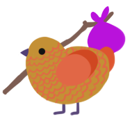 (unnamed), a gold and vermilion chicken with a lace pattern