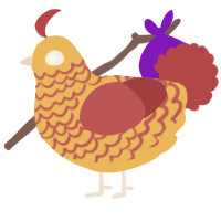 (unnamed), a honey and red chicken with a lace pattern