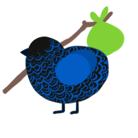 (unnamed), a black and ultramarine chicken with a double-lace pattern