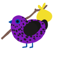 (unnamed), a violet and sable chicken with a speckle pattern