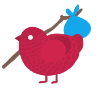 Crims, a crimson chicken with a lace pattern