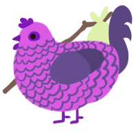 Bleh, a orchid and overcast chicken with a lace pattern