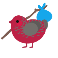 Sadie, a crimson and grey chicken with a half-lace pattern