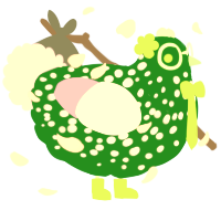 Doni, a leaf and lavender chicken with a speckle pattern