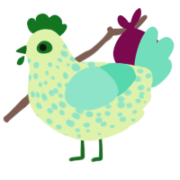 (unnamed), a apple and mint chicken with a speckle pattern