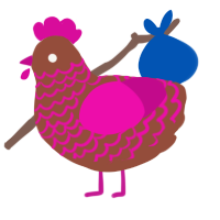 Raspberry Truffle, a russet and fuchsia chicken with a lace pattern