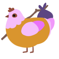 (unnamed), a orange and lavender chicken with a head pattern