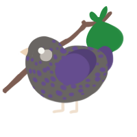 Beaker, a grey and overcast chicken with a speckle pattern