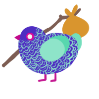 (unnamed), a indigo and mint chicken with a double-lace pattern