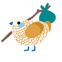 Project, a white and orange chicken with a lace pattern