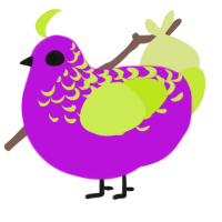 Spooky Goop, a amethyst and lime chicken with a half-lace pattern