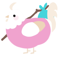 (unnamed), a pink and cream chicken with a head pattern